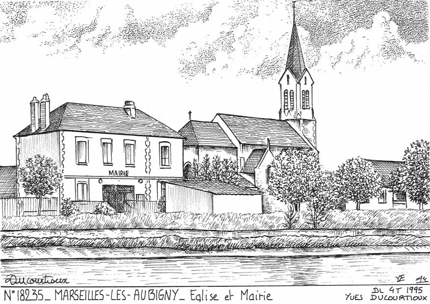 N 18235 - MARSEILLES LES AUBIGNY - mairie et glise